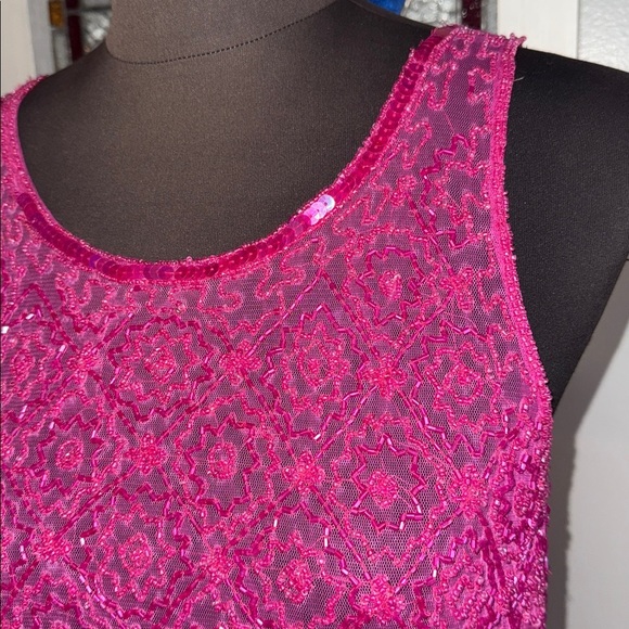Becca by Rebecca V Sleeveless Nylon Mesh Beaded Tunic Top SZ S/M - Picture 3 of 12